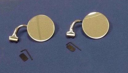 STREET ROD RAT ROD TRUCK SHORT ARM OUTER PEEP MIRROR SET CHROME STAINLESS STEEL