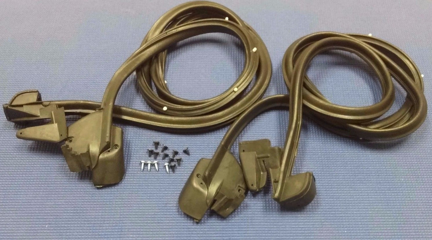 1969-1972 BUICK SKYLARK PONTIAC GRAND PRIX DOOR RUBBER WEATHER SEAL SET W/ CLIPS
