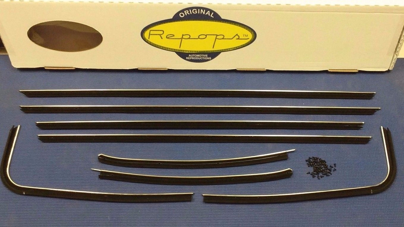 1970 - 1972 BUICK SKYLARK 2DR COUPE DOOR WINDOW FELT FUZZIES RUBBER SEAL KIT