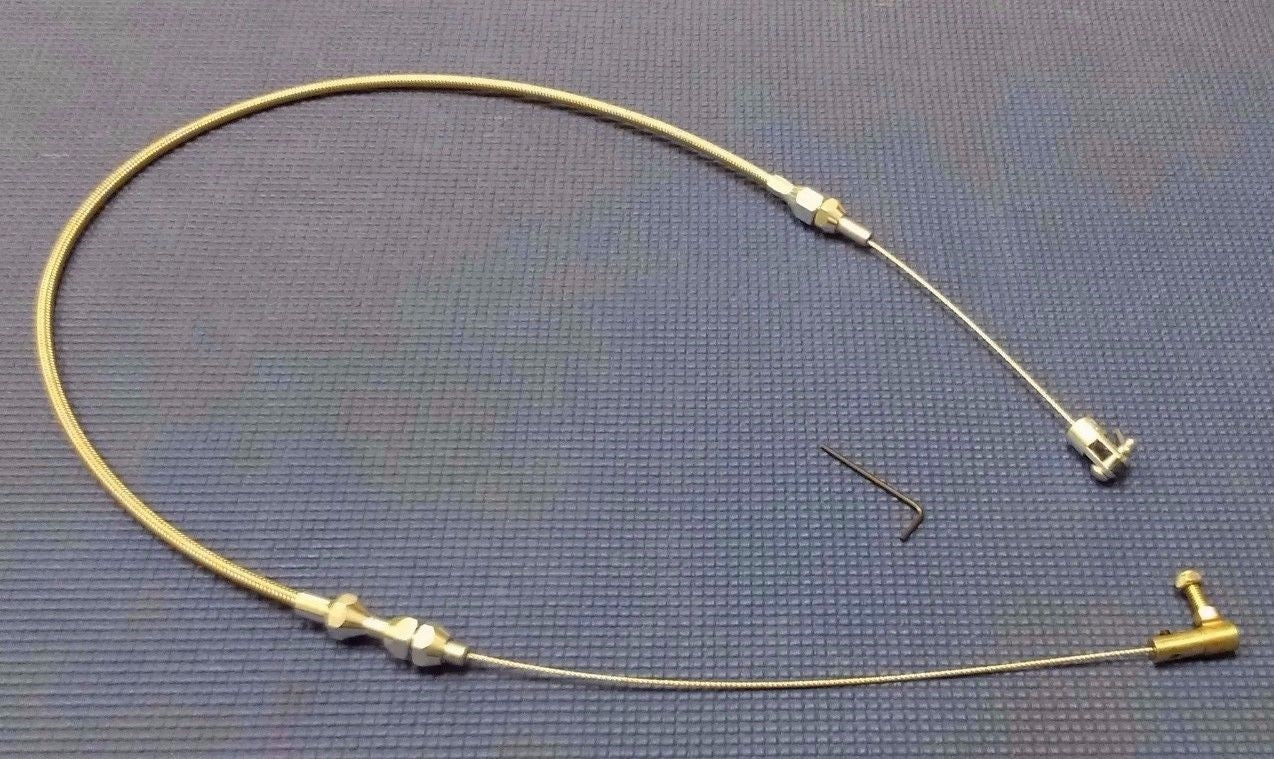 24" STEEL BRAIDED THROTTLE CABLE ADJUSTABLE ASSEMBLY KIT CHEVROLET FORD DODGE