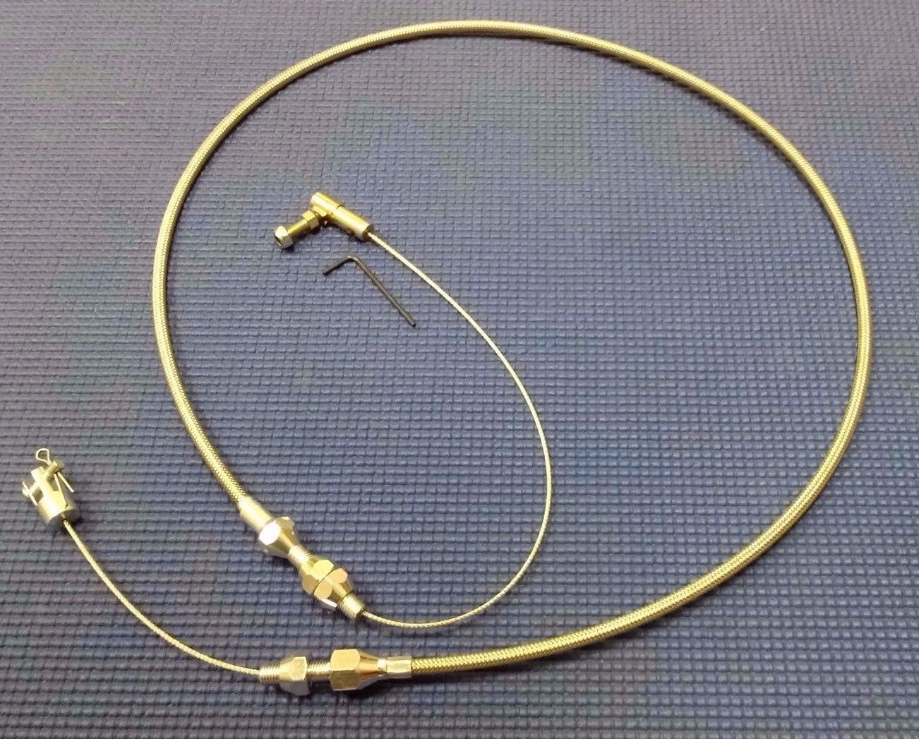 36" STEEL BRAIDED THROTTLE CABLE ADJUSTABLE ASSEMBLY KIT CHEVROLET FORD DODGE