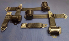 1974 -1977 CHEVROLET CORVETTE FACTORY FIT RETRACTABLE BLACK SEAT BELTS 2 SETS