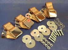 CHEVROLET BEL AIR IMPALA VINTAGE CHROME BUCKLE TAN SEAT BELTS 4 COMPLETE SETS