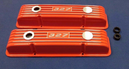 1957-1986 CHEVROLET CAMARO CHEVELLE SML BLOCK 327 FINNED ALUMINUM VALVE COVERS