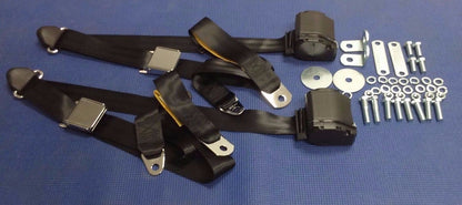 1970 -1973 DATSUN 240Z RETRACTABLE 3 POINT BLACK SEAT BELTS 2 SETS DRIVER & PASS