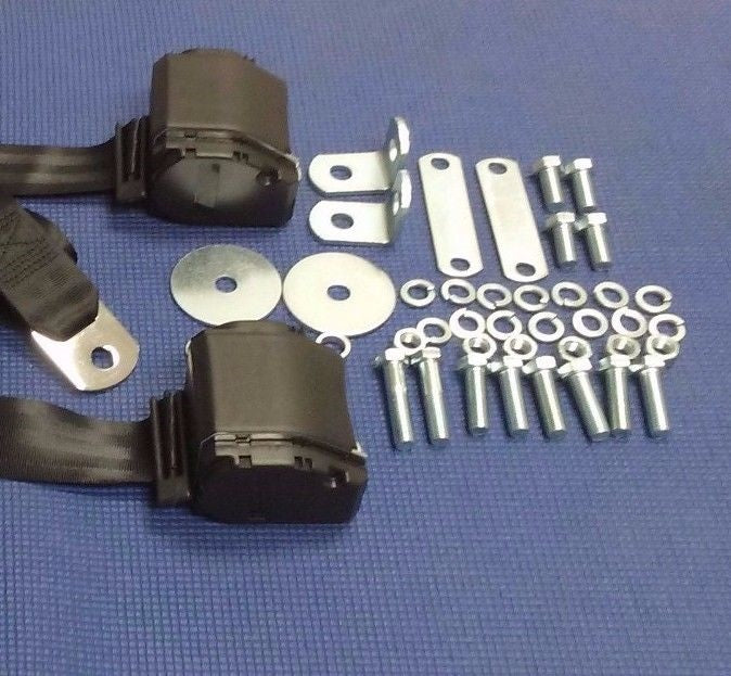 1970 -1973 DATSUN 240Z RETRACTABLE 3 POINT BLACK SEAT BELTS 2 SETS DRIVER & PASS