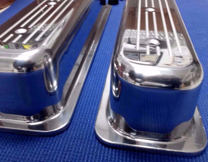 1987-1997 CHEVROLET GMC PICKUP TRUCK SML BLK TALL POLISHED ALUMINUM VALVE COVERS