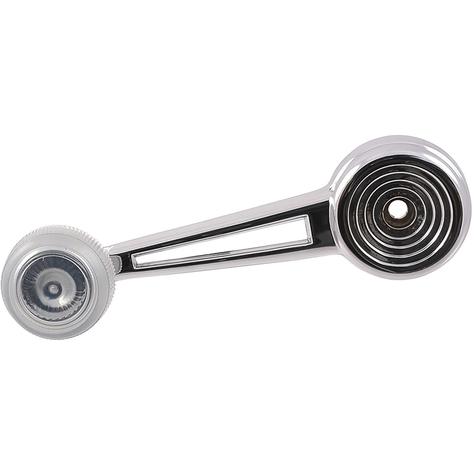 1973-86 Ford F-100, F250, F-350; 1980-86 Ford Bronco; Window Crank Handle; Chrome w/ Black; Clear Knob