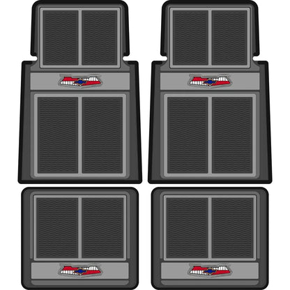 1955-57 Chevy Bel Air 150 210; Floor Mat Set with "Chevrolet" Crest Front & Rear