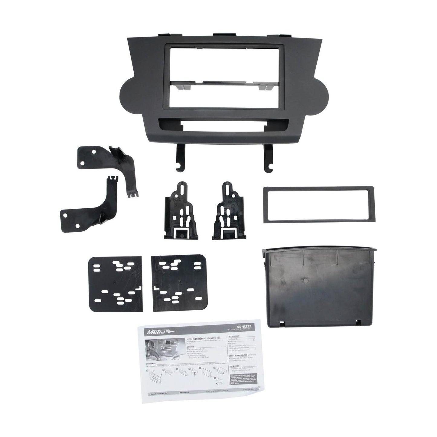 Metra 99-8222BR Toyota Highlander (w/o NAV) 2008-2012  Dash Installation Kit