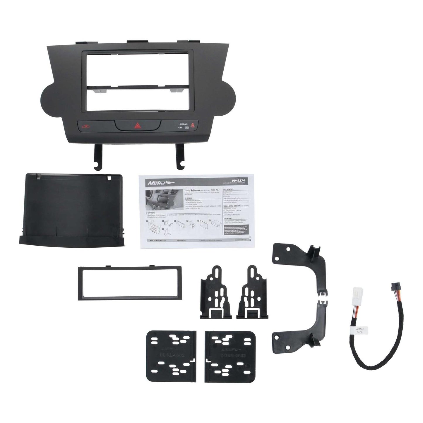 Metra 99-8274B HIGHLANDER 08-12 DIN/DDIN NAV BLACK Double DIN Dash Kit