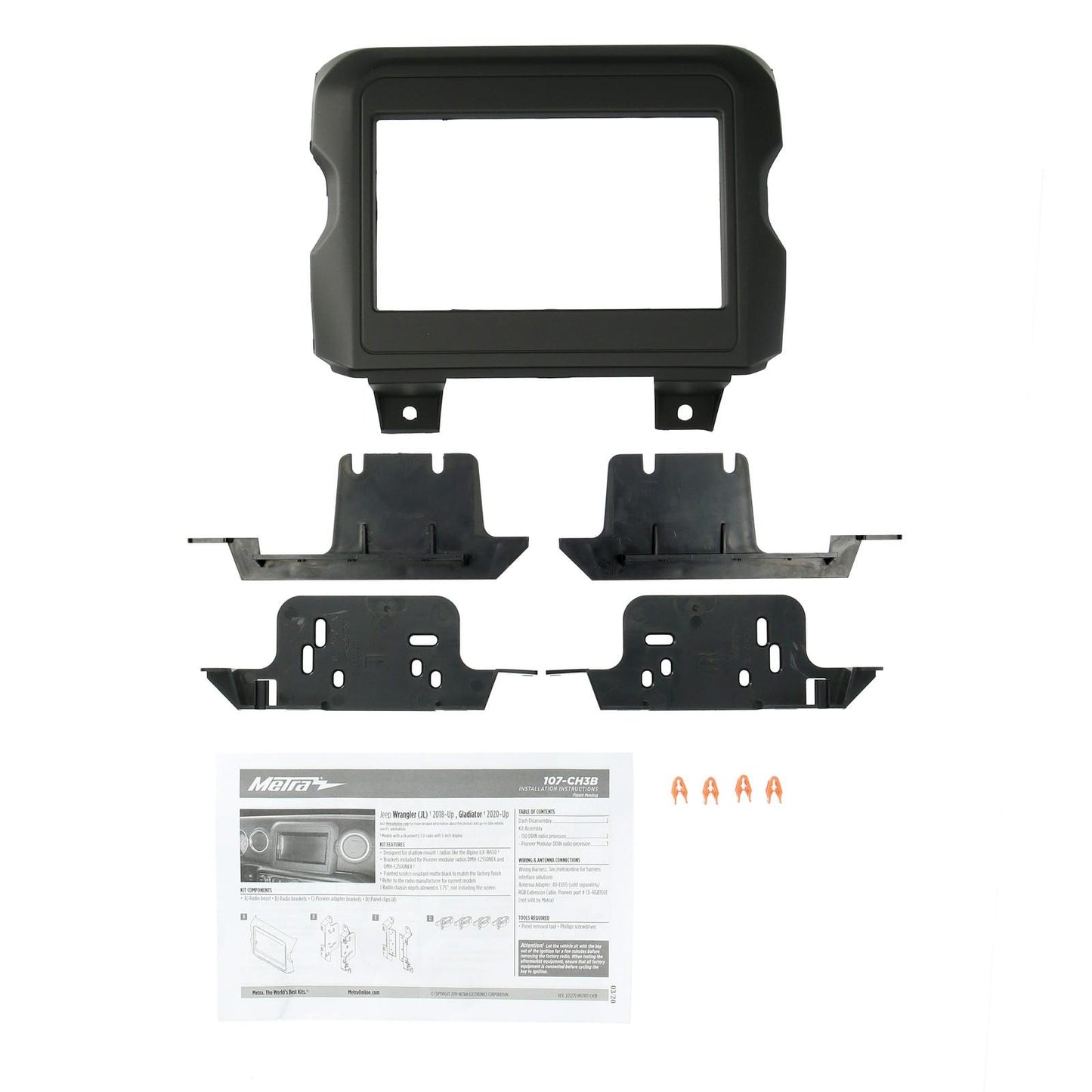 Metra 107-CH3B JEEP WRANGLER JL 2018-UP | GLADIATOR 2020-UP Dash Kit