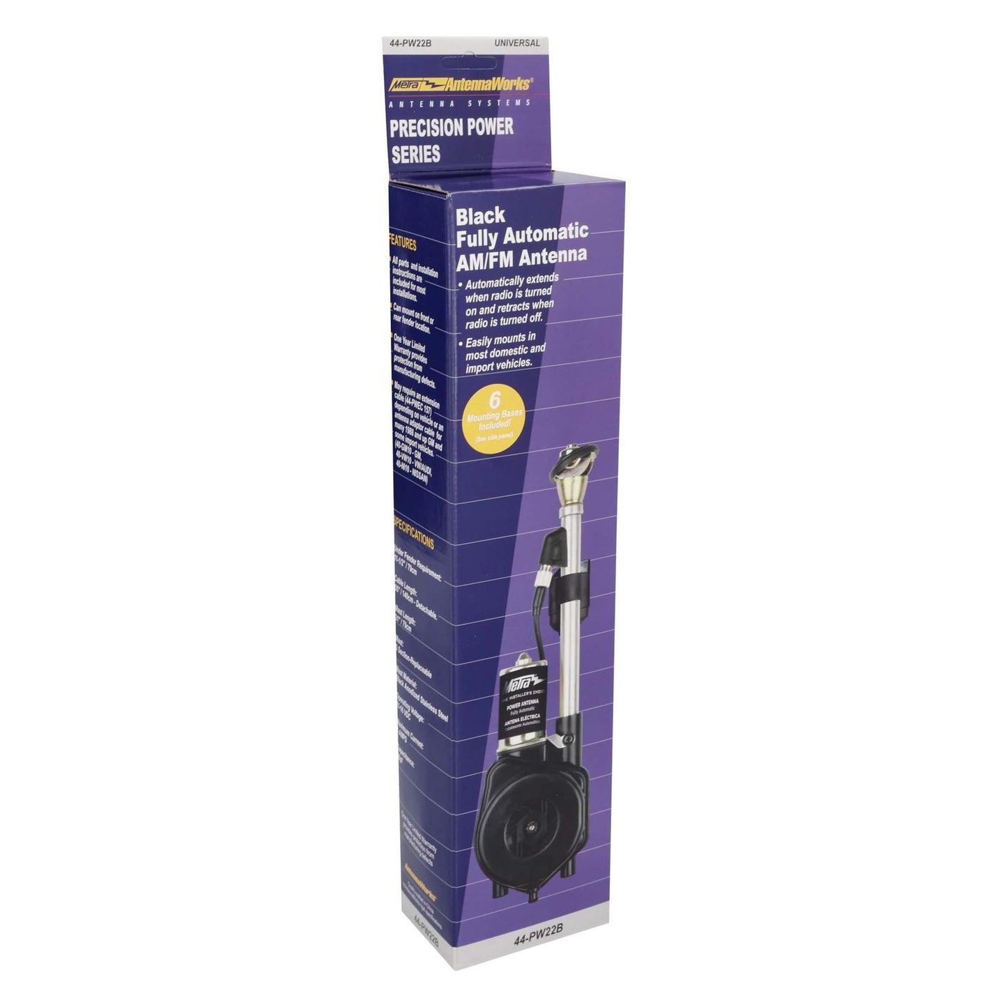 Metra 44-PW22B Fully Automatic Power Antenna - Black Metra 44-PW22B