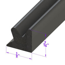 Door Side Seal - Smooth, Black, Skin-Covered Sponge - LP 41-B