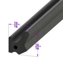 Convertible Top Windshield Header Seal - Black, Skin-Covered Sponge - LP 40-G