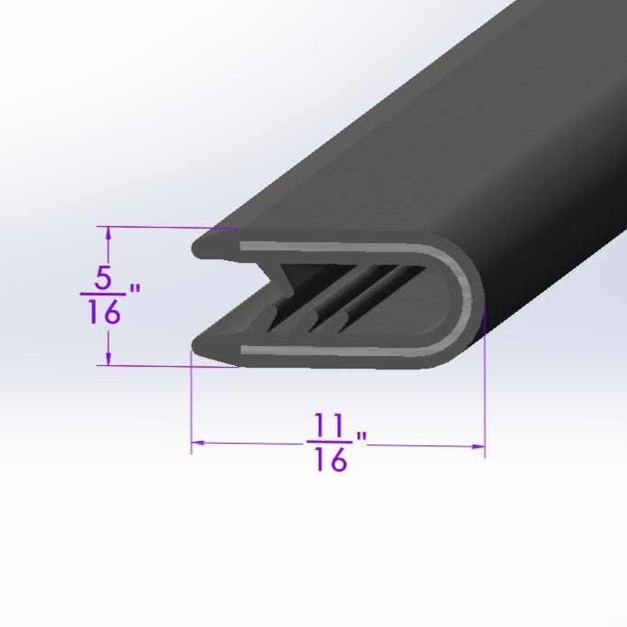Black Extra Wide Flexible Plastic Windlace with Metal Core - LP 202-B