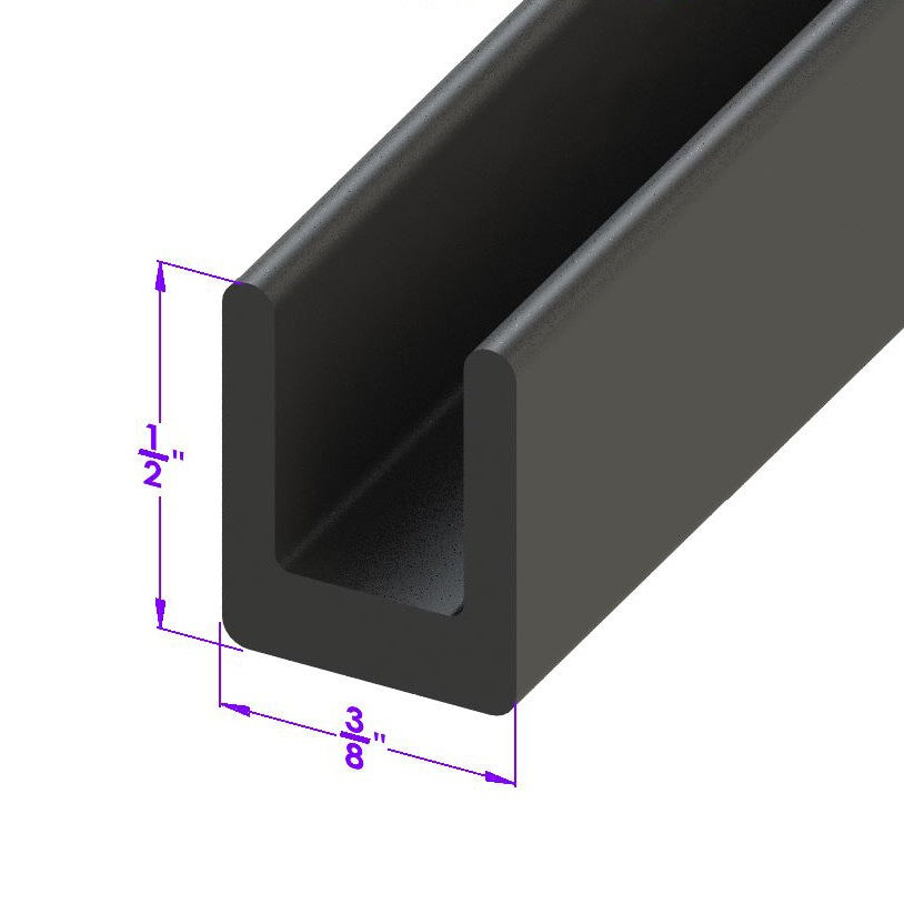 Glass Setting "U" Channel 3/8" wide X 3/8" deep, 1/4" inside - LP 10