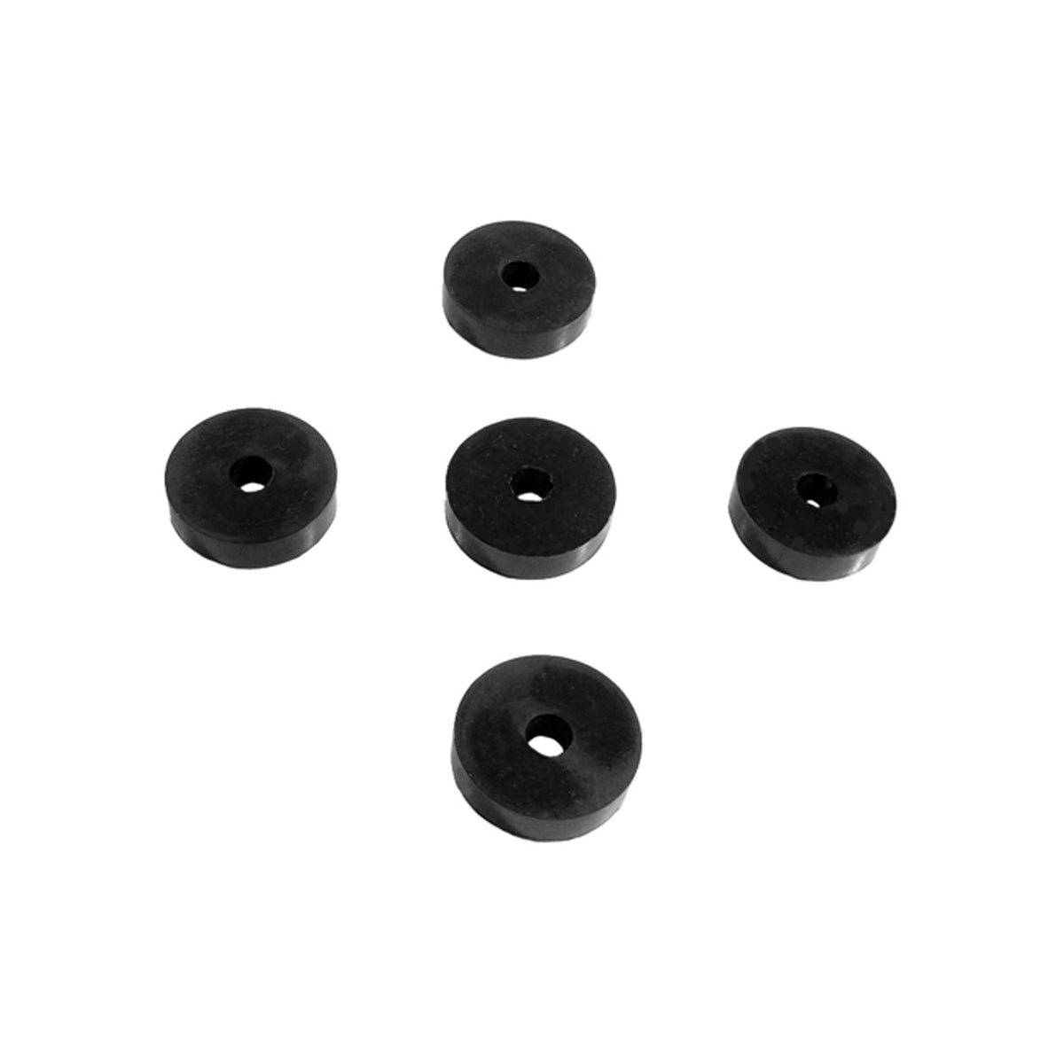 Flat Rubber Washers 3/8" I.D, 1-1/2" O.D, 3/8" thick, 5-Piece - UW 57