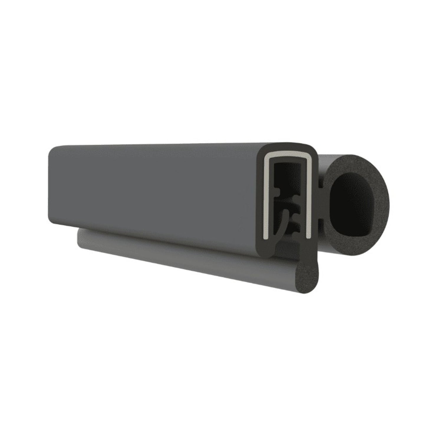 Pinchweld Trim Seal.  Made of all rubber, with a steel core - TS 2-F