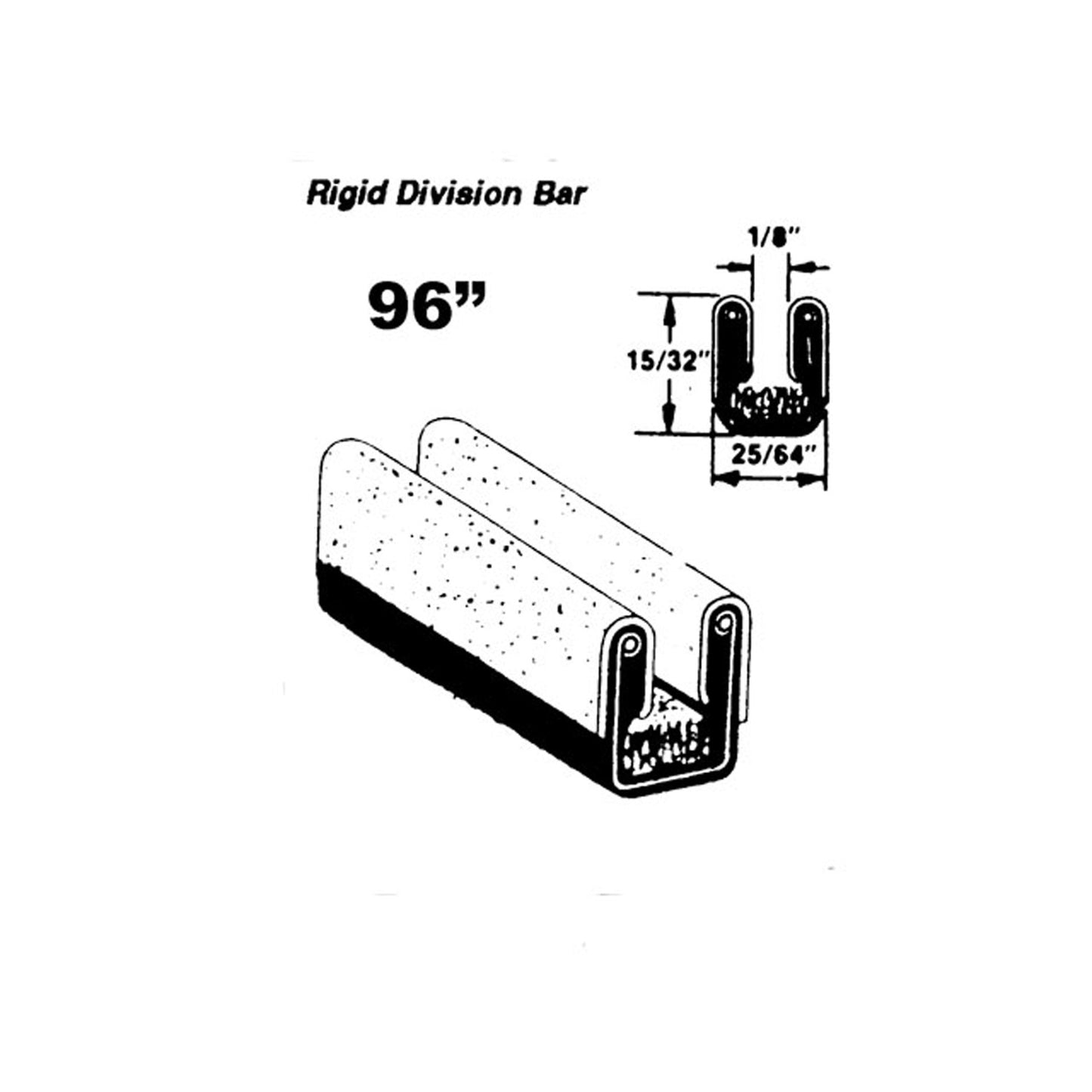 Rigid division-bar run channel For Chevrolet Chevelle, Impala 1964 - WC 31-96