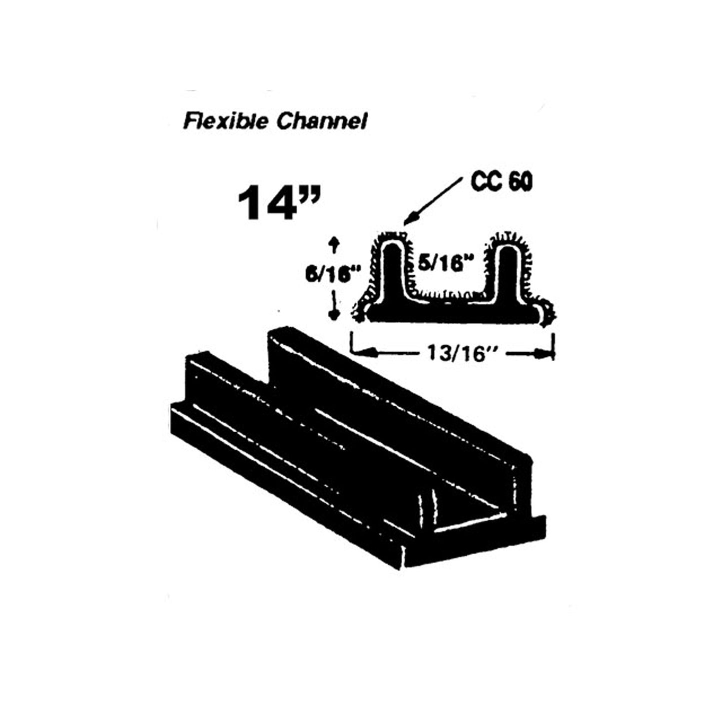 Flexible Rubber Window Channel For Buick Century Series 60 1936-1938 - WC 32-14