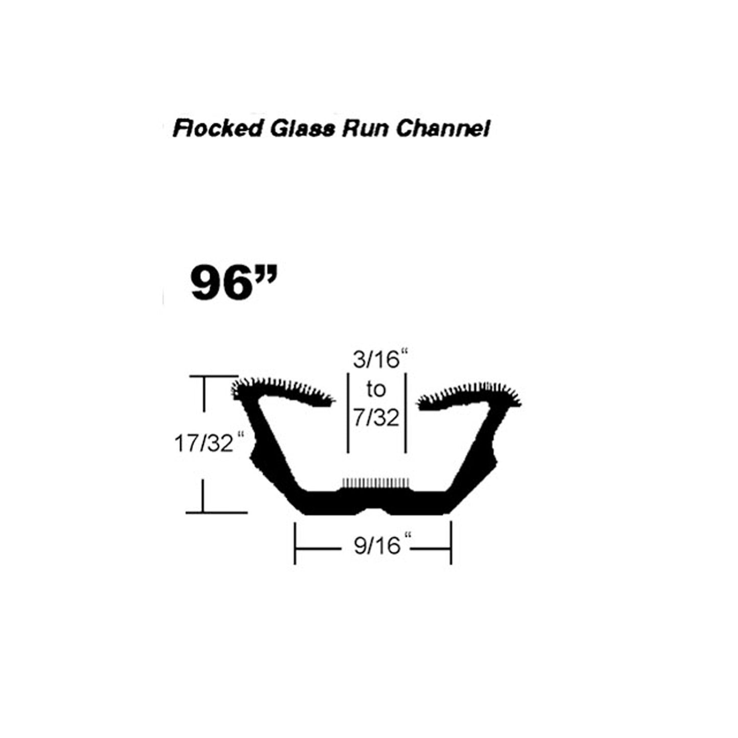 Flocked Window Channel For Chevrolet Chevy II 1962-67, Corvair 1960-67 WC 22-96