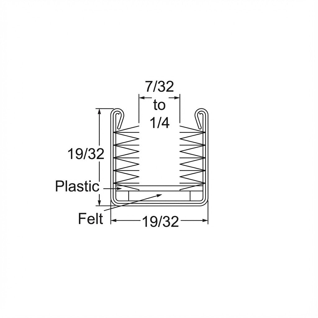 Rigid division-bar channel 96 Inches each - WC 26-96