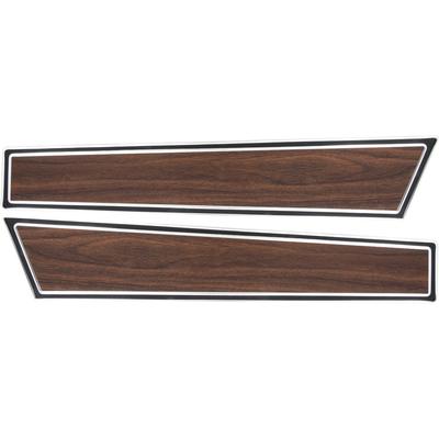 1971-73 Mustang; Interior Door Panel Inserts; with Deluxe Interior; Dark Walnut; RH & LH; Pair