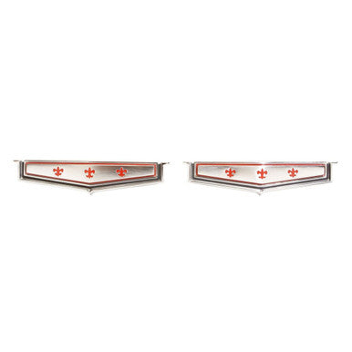Trim Parts 1966 Chevrolet Caprice Rear Roof Panel Emblem W/Fasteners, Pair - (2475)
