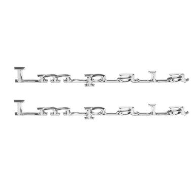 Trim Parts 1967 Chevrolet Impala Rear Quarter "Impala" Script W/Fasteners, Pair - (2646)