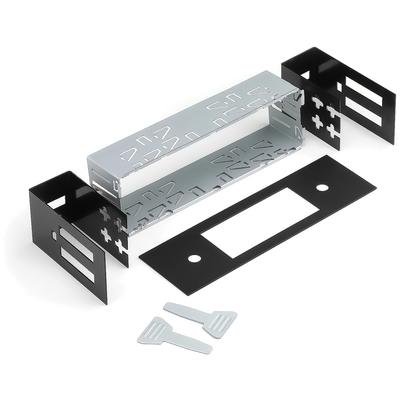 Universal DIN Repair Kit W/Black Metal Textured Faceplate W/Squared Corners; With 404 Faceplate; W/O Knobs