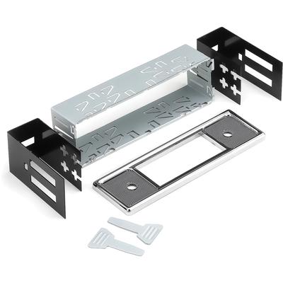 DIN Repair Kit W/ Chrome Plastic Becker Style Faceplate W/Becker Pinstripe Inserts; With 308-509 Faceplate; W/O Knobs