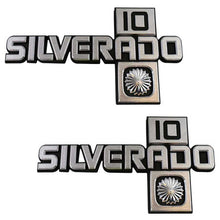 Trim Parts 1981-1987 Chevrolet Truck Front Fender "Silverado 10" Emblems W/Fasteners, Pair - (9914)