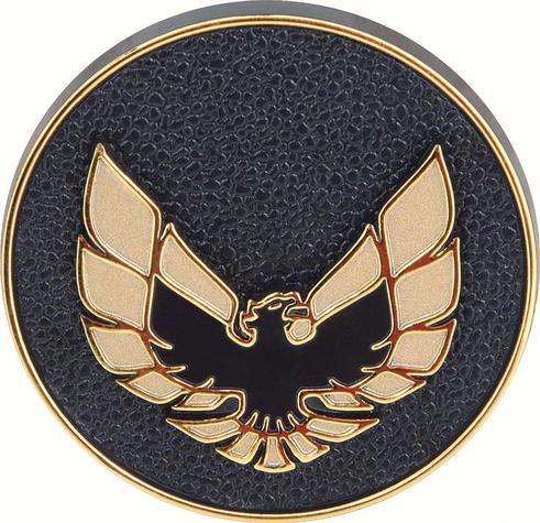 3063896 - 1976-81 Firebird; Door Panel Emblem; Black and Gold; Each