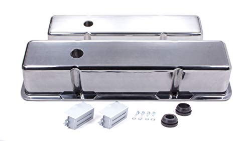 Tall Plain Polished Aluminum Valve Cover for Small Block Chevy