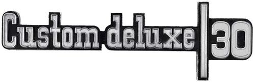 328853 - 1973-74 Chevrolet Truck; CUSTOM DELUXE 30 Front Fender Emblem ; Each