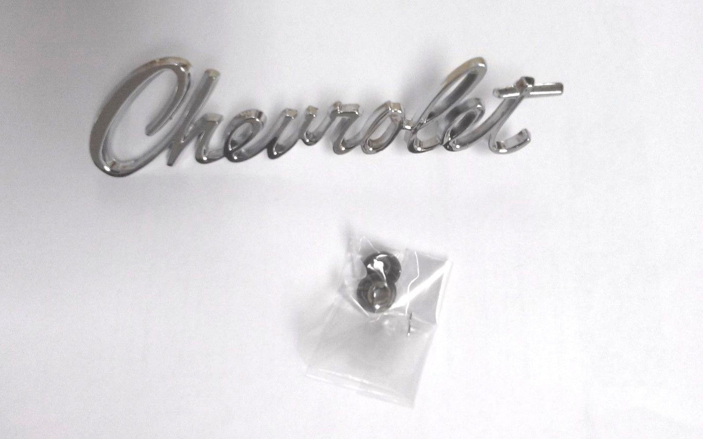 1967 CHEVROLET CAMARO HEADER OR TRUNK LOGO CHROME EMBLEM W/FASTENERS NEW OER