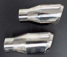 POLISHED STAINLESS DOUBLE WALL 2 EACH VERY NICE EXHAUST TIPS GREAT F/ MUSCLE CAR