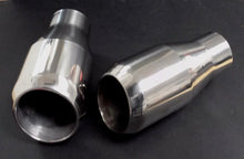 POLISHED STAINLESS DOUBLE WALL 2 EACH VERY NICE EXHAUST TIPS GREAT F/ MUSCLE CAR
