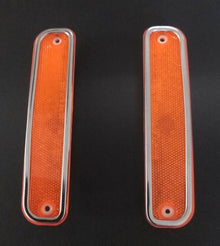 1973-1980 CHEVROLET GMC PICK-UP FRONT SIDE MARKER LAMP ASSEMBLY SET W/ CHROME