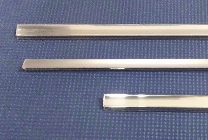 1967 PLYMOUTH BARRACUDA FASTBACK REAR WINDOW CHROME RIDGID LOCKSTRIP MOLDING SET