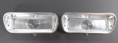 1962-1966 CHEVROLET PICK-UP TRUCK FRONT CLEAR PARK LIGHT LENS & BEZEL SET