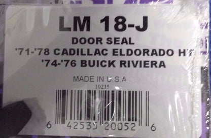 1971-78 Cadillac El Dorado 2 Door Hardtop Black Door Rubber Weather Seal Set New