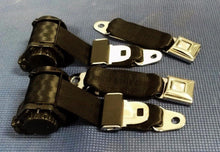 1978 -1982 CHEVROLET CORVETTE FACTORY FIT RETRACTABLE BLACK SEAT BELTS 2 SETS