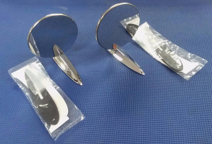 1955-1957 CHEVROLET BEL AIR FACTORY DOOR MIRRORS SET STEEL CHROME STAINLESS NEW