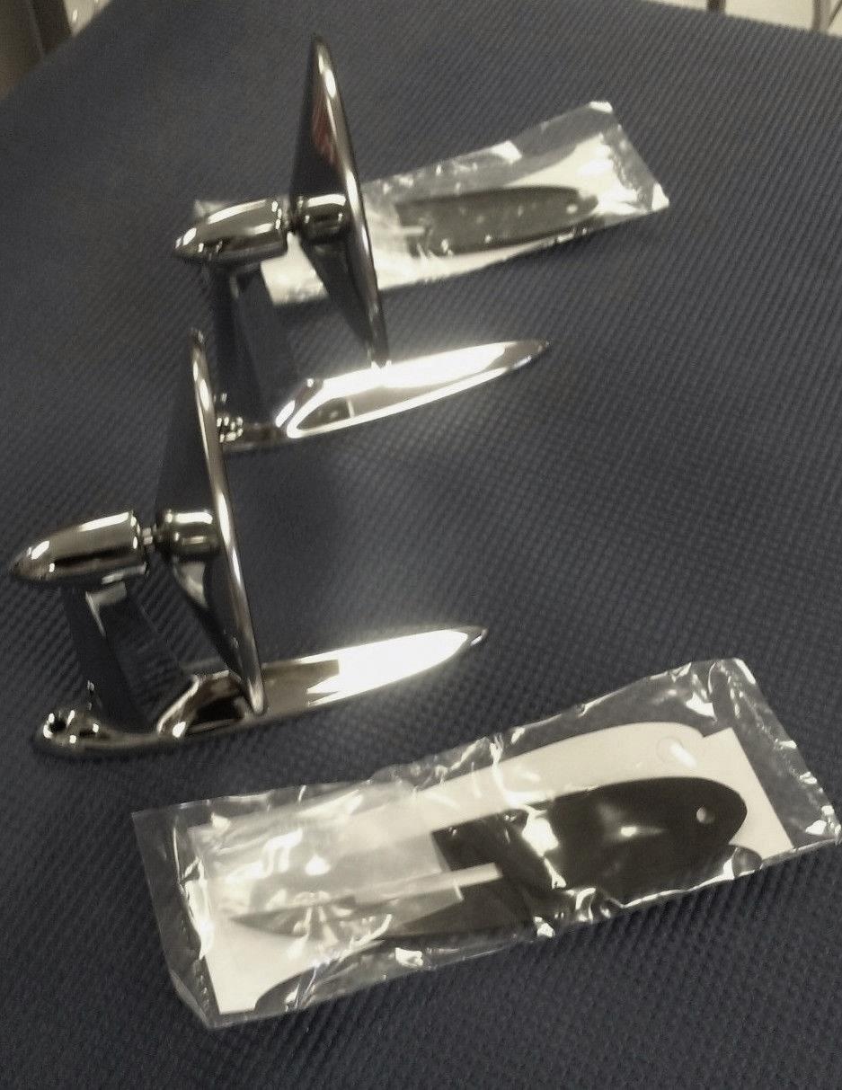 1955-1957 CHEVROLET BEL AIR FACTORY DOOR MIRRORS SET STEEL CHROME STAINLESS NEW