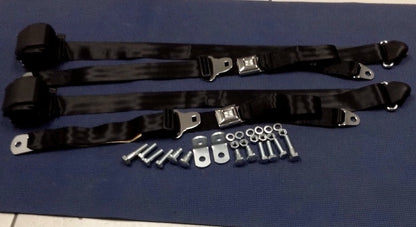 1973-1991 CHEVROLET PICKUP 3POINT RETRACTABLE OE STYLE BLACK SEAT BELTS  3 SETS