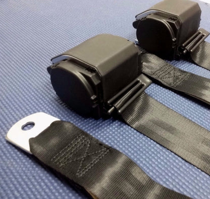 1973-1991 CHEVROLET PICKUP 3POINT RETRACTABLE OE STYLE BLACK SEAT BELTS  3 SETS