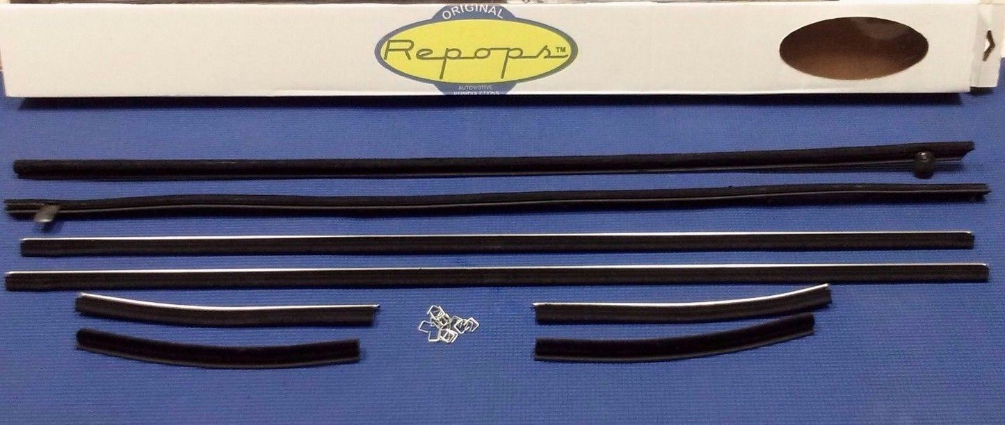 1970 FORD MUSTANG COUPE DOOR WINDOW FELT FUZZIES RUBBER SEAL BELTLINE KIT NEW