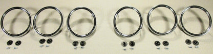 1965 CHEVROLET IMPALA REAR TAIL LIGHT HI-SHINE CHROME STEEL TRIM RING BEZEL SET